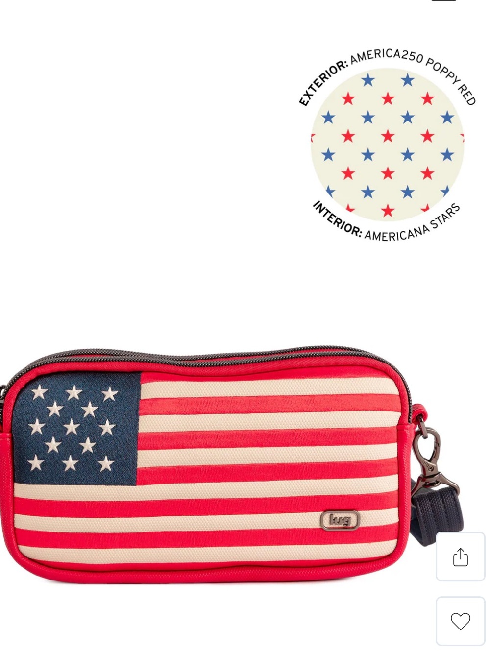 Lug America 250 x Lug Coupe XL Matte
Luxe VL Crossbody American Flag Poppy Red